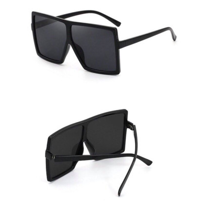 Kính xinh, Kính râm, Kính mát Mắt vuông nhựa đen Bản to oversize