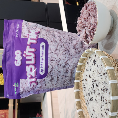 Gạo ST25 Lứt Tím túi 2kg - Dẻo mềm, thơm đặc trưng, giàu dinh dưỡng