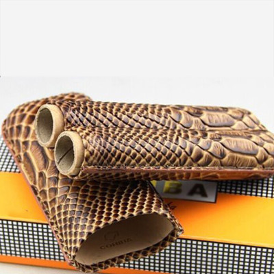 Ống Đựng Xì Gà Hai Điếu HY1205 Bằng Da Chống Thấm Nước (Màu Ngẫu Nhiên)