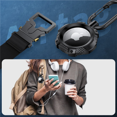 Ốp Case Vỏ Bảo Vệ Armor Vân Carbon cho AirTag - Hàng Chính Hãng