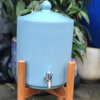 Bình nước sứ Bát Tràng dáng trụ dung tích 4 lít