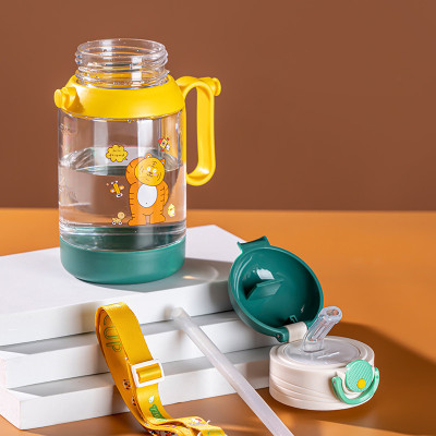 Bình Nước Nhựa Hình Hoạt Hình Dễ Thương AOLIKES TY907 - Dung Tích 500ml - Có Quai Đeo & Ống Hút