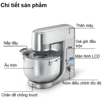 Máy trộn bột, đánh trứng 10 lít cao cấp nhãn hiệu DSP KM3032 Công suất 1500W, Dung tích 10 lít - Bảo Hành Chính Hãng 12 Tháng