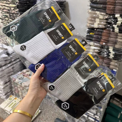 sét 5 đôi tất nam cổ trung kháng khuẩn