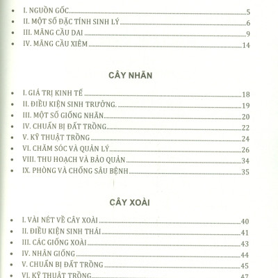 Kỹ Thuật Trồng, Chăm Sóc Cho Năng Suất Cao MÃNG CẦU, NHÃN, XOÀI