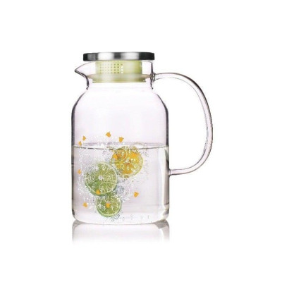 Bình đựng nước uống thủy tinh cao cấp nắp inox 1.7l ( Giao hoa ngẫu nhiên )