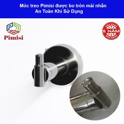 Móc treo đơn Pimisi inox 304 DÁN TƯỜNG dùng để treo quần áo - khăn tắm - phụ kiện - đồ dùng gia đình | Hàng chính hãng