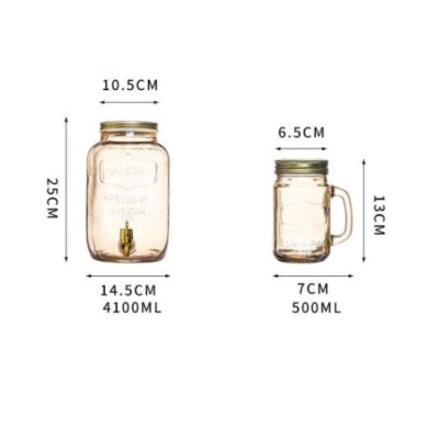 BỘ BÌNH ĐỰNG NƯỚC UỐNG THỦY TINH KÈM GIÁ SẮT CHÂN GỖ VÀ 2 CỐC MÀU VÀNG GOLD SANG TRỌNG