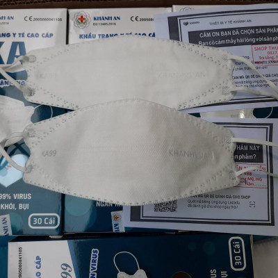 10 cái khẩu trang y tế 4D Khánh An KA99 ngăn vi khuẩn virus 99% ôm sát khuôn mặt không lem son và rất dễ thở