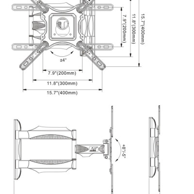 GIÁ TREO TIVI XOAY ĐA NĂNG P4 – DF400 (32-55 Inch) - Hàng Chính Hãng