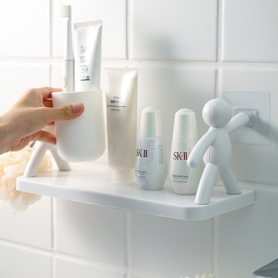 Kệ dán tường nhà tắm hình người chất liệu nhựa PP chắc chắn, Kệ đa năng để đồ hình người trắng, Kệ mỹ phẩm treo tường, decor phòng - Chính hãng MINIIN