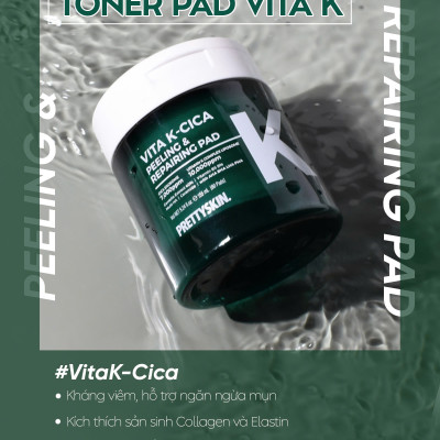 Toner Pad Vita K-Cica Peeling & Repairing Pad Pretty Skin Hàn Quốc 80 miếng