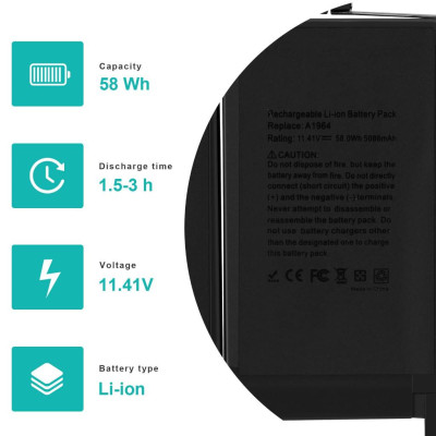 Pin A1964 Tương Thích Cho Macbook Pro Retina 13 Touch Bar A1989 (Year 2018 - 2019) TEEEMO PC Hàng Nhập Khẩu New Seal