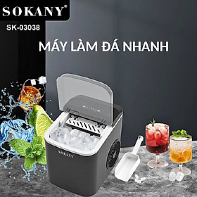 Máy làm đá tự động gia đình SOKANY làm đá nhanh trong vài phút, tiện dụng tiết kiệm điện - SK03038 - HÀNG CHÍNH HÃNG - DELIYA