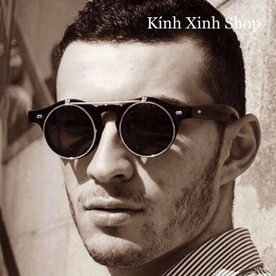 Kính mát Mắt Tròn 2 Lớp Thời Trang Đi Đường, Selfie Chụp Ảnh Retro Siêu Chất