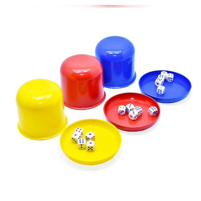 Hộp lắc xí ngầu bằng nhựa Beer Club tặng kèm 5 viên xí ngầu - đồ chơi lắc xúc xắc xí ngầu