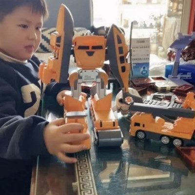 Bộ nam châm lắp ghép ô tô máy bay robot Cao Cấp 35 chi tiết - Đồ chơi cho bé