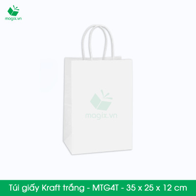 MTG4 MTG4T- 35x25x12 cm - Combo 50 túi giấy Kraft Nhật cao cấp