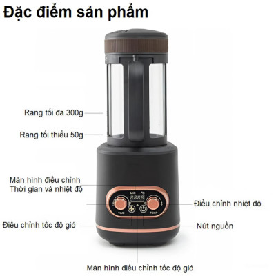 Hàng chính hãng. Máy rang hạt cà phê công nghệ gia nhiệt không khí. Thương hiệu Mỹ Cafemasy cao cấp CCR-1209R2