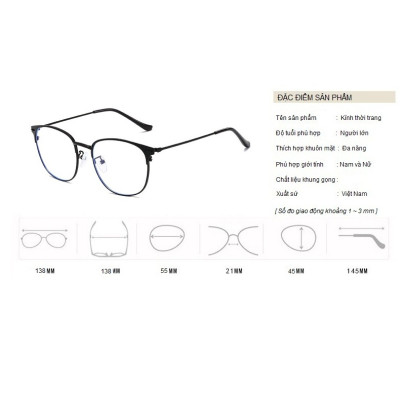 Kính Giả Cận, Gọng Kính Cận Nam Nữ Mắt Mèo Phối Màu Đen, Bạc, Vàng Không Độ Hàn Quốc - BLUE LIGHT SHOP