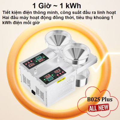 Máy ép dầu ăn thực vật 2 đầu kép đa năng thương hiệu Mỹ cao cấp Septree B02S Plus - Công suất 1900W - Hàng chính hãng