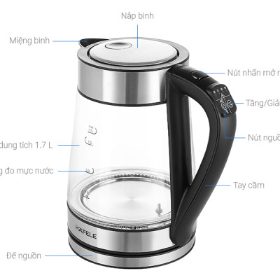 Ấm Đun Siêu Tốc Hafele T-602C - 535.43.732 - 1,7L (Hàng chính hãng)