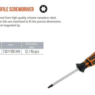 Tua vít đầu sao torx T20 Retta RXT0020