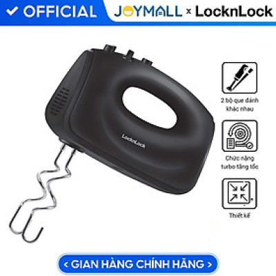Máy đánh trứng LocknLock EJM501 300W - Hàng chính hãng, 5 tốc độ tùy chỉnh, 2 bộ que đánh linh hoạt - JoyMall