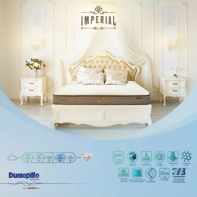 Nệm lò xo túi Dunlopillo Imperial Sang Trọng Đẳng Cấp Kháng Khuẩn Làm Mát Độ cao 29cm