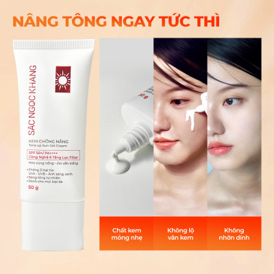 Kem chống nắng Sắc Ngọc Khang 50g giúp chống nắng hiệu quả với chỉ số SPF50, PA++++