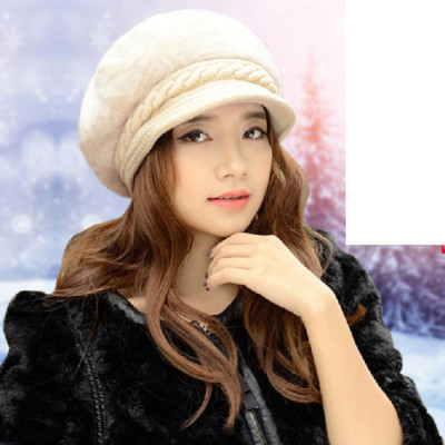 Mũ nồi len lông thỏ cao cấp nón len lưỡi trai nữ thời trang