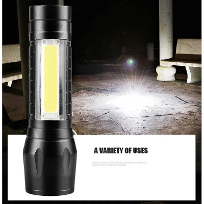 Đèn pin mini siêu sáng bỏ túi 2in1 có zoom xa gần kèm hộp đựng- Hàng chính hãng 