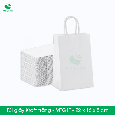 MTG1 MTG1T - 22x16x8 cm - Combo 100 túi giấy Kraft Nhật cao cấp
