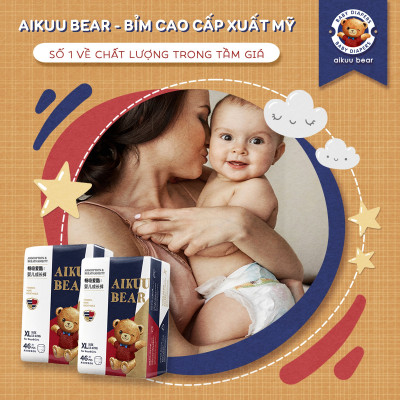 [Bịch] Tã Bỉm AIKUU BEAR Dán/Quần đủ size S56,M50,L48,XL46,XXL44,XXXL42 Chính Hãng