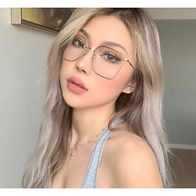 Kính Mắt Chống Ánh Sáng Xanh Dáng Vuông Overisze Kim Loại Thời Trang - Hàng Cao cấp