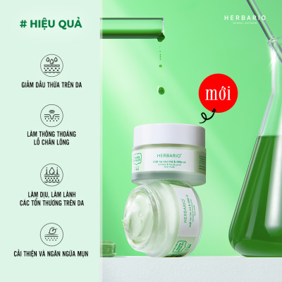 Bộ 3 chăm sóc da mụn cơ bản rau má & Diếp cá Herbario: Sữa rửa măt 200ml + Mặt nạ 30ml + Tinh chất 30ml