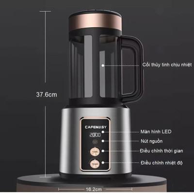 Máy rang hạt cà phê công nghệ gia nhiệt không khí, dòng máy chuyên nghiệp. Thương hiệu Mỹ cao cấp Cafemasy CCR-1210R3. HÀNG CHÍNH HÃNG