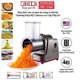 Máy thái rau củ quả đa năng 5 chế độ, thương hiệu Mỹ Camoca cao cấp VSQ-S5 - Hàng chính hãng (Bảo hành 12 tháng)