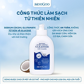 Sữa tắm kiêm sữa rửa mặt dịu nhẹ với Ceramides phù da nhạy cảm, viêm da cơ địa, chàm sữa MooGoo Úc
