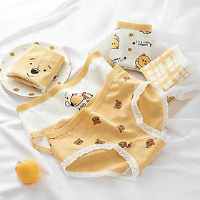 SET 5 QUẦN LÓT GẤU VÀNG DỄ THƯƠNG TỪ 40-60KG DÀNH CHO NỮ