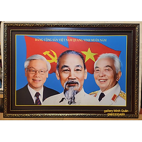 Ảnh gốc in dầu Bác Hồ -Bác Giáp -Bác Trọng