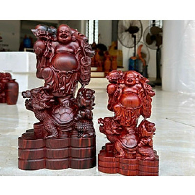 Tượng phật di lặc phục kim quy bằng gỗ trắc kt cao 20×11,5×7cm  