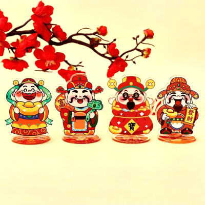 Phụ kiện trang trí hình thần tài bằng nhựa acrylic
