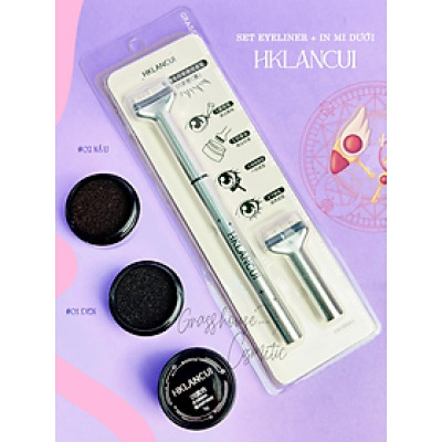 Set in mi dưới  HKLANCUI/ Dezone bao gồm cả bút kẻ mắt, khuôn ịn mi, mực mi dưới tiện dụng mà không nhòe (MI GIẢ)