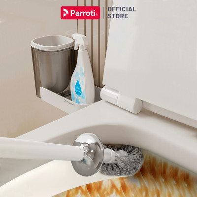 Cây Cọ Bồn Cầu Thông Minh 2 Trong 1, Dán Tường, Có Khay Đựng Nước Tẩy Rửa, Đầu Cọ Cước Mềm Parroti  Slim - SL05