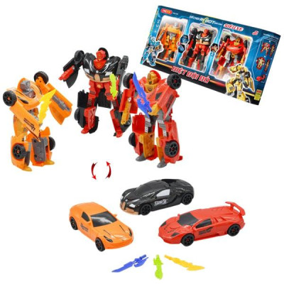 Bộ 3 Đồ Chơi Robot Biến Hình Siêu Xe - Biệt Đội Đỏ - Cresta DK81398