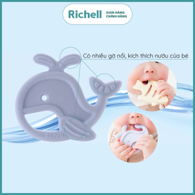 Gặm nướu sinh vật biển Richell Nhật silicone nguyên khối gặm nướu đồ chơi cho bé Baby