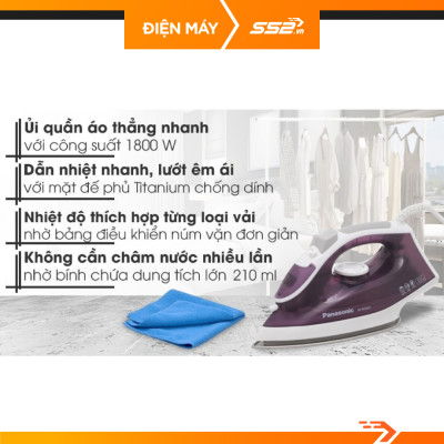 Bàn ủi hơi nước Panasonic NI-M300TVRA - Hàng Chính Hãng - Xanh dương