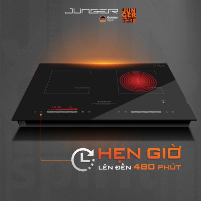 Bếp đôi điện từ hồng ngoại Junger NKD-20 4200W Không kén nồi Hàng Chính Hãng Bảo Hành 36 Tháng