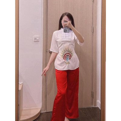 Đồ Lsm Đi Chùa Thêu Con Công Mẹ và Bé